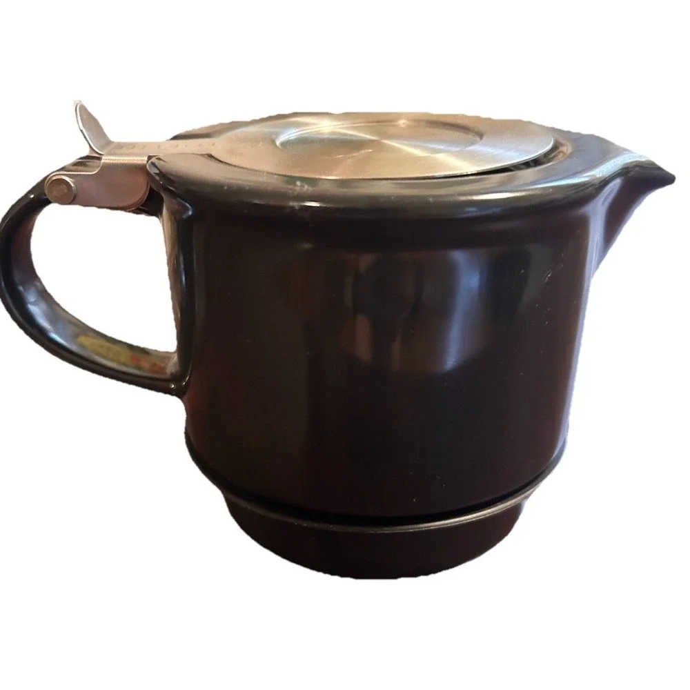 FORLIFE Stump Teapot with Stainless Steel Lid 16 oz. Black Charcoal -No Infuser